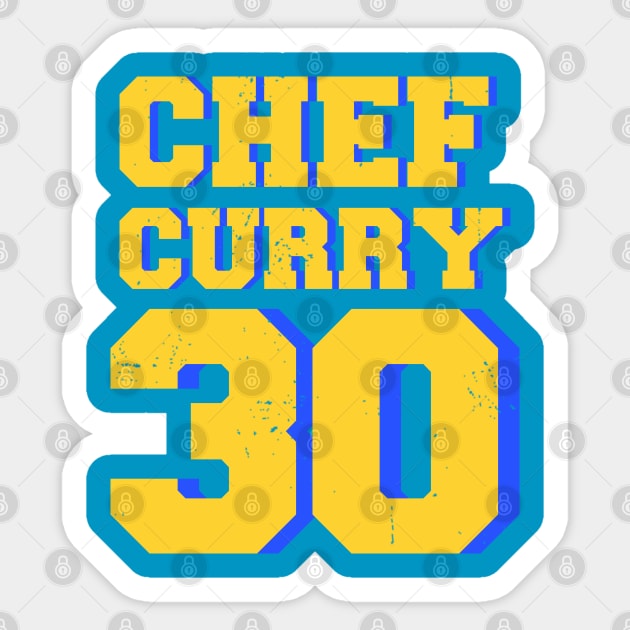 chef curry 30 Sticker by AlfinStudio
